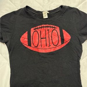 Black Ohio state crop top